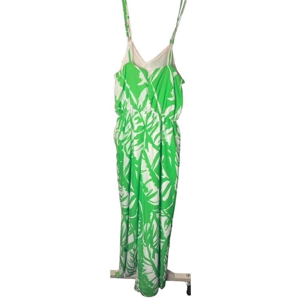 LILLY Pulitzer For Target Romper Green White Leaf Print Small Adjustable Straps